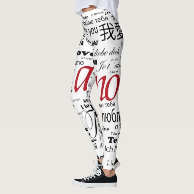 Leggings te amo con muchas idiomas (Gauche)