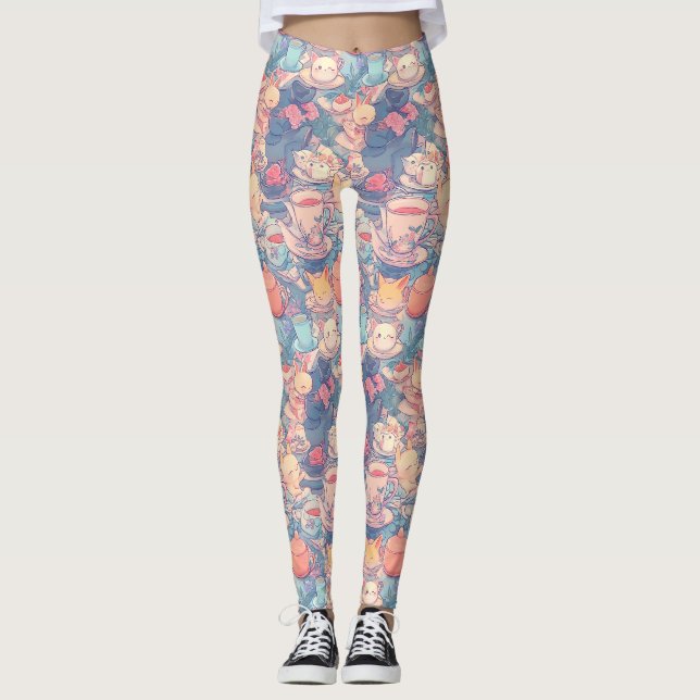 Leggings Tea party Doodle Collage (Devant)