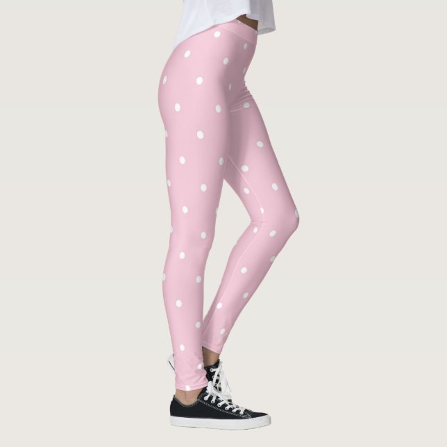 Leggings Tea Rose Points rose et blanc (Droite)