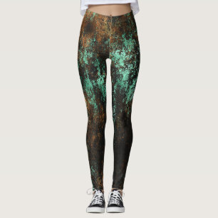 Leggings Teal Cooper Patina Métallisé