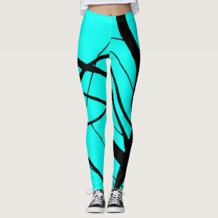 Leggings Teal lumineux et guêtres linéaires noires