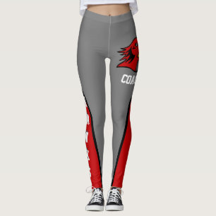 Leggings Team & Fan Grey et Red Mascot