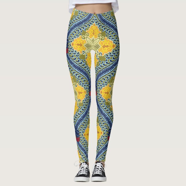 Leggings Technique indonésienne de teinture de résistance à (Devant)