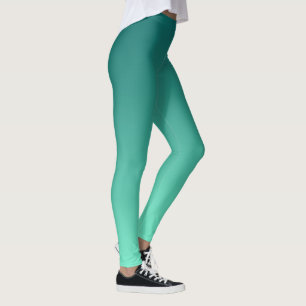 Leggings Teintes de sarcelle Vert de mer Bleu aigue-marine