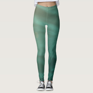Leggings teintes vert mystique feuille et plante