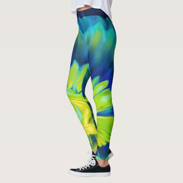 Leggings Teinture à tarte bleu et jaune (Gauche)