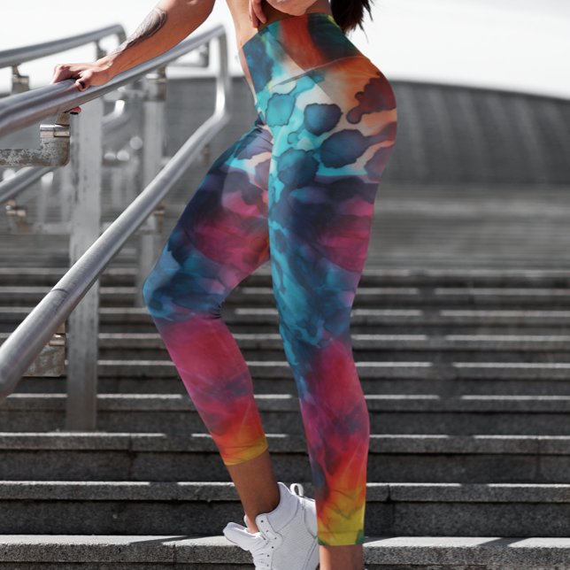 Leggings Teinture à tarte colorée multicolore (Créateur téléchargé)