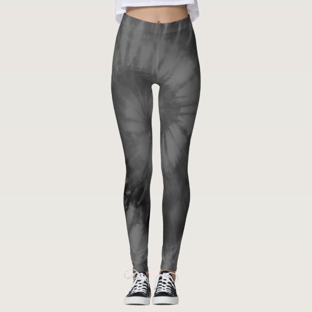 Leggings Teinture à tarte gris noir (Devant)