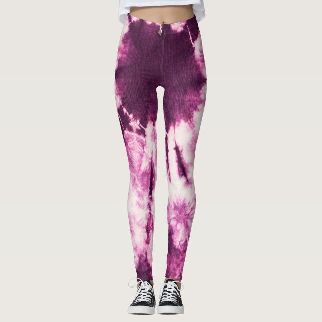 Leggings Teinture de teinture pourpre Texture de batik (Devant)