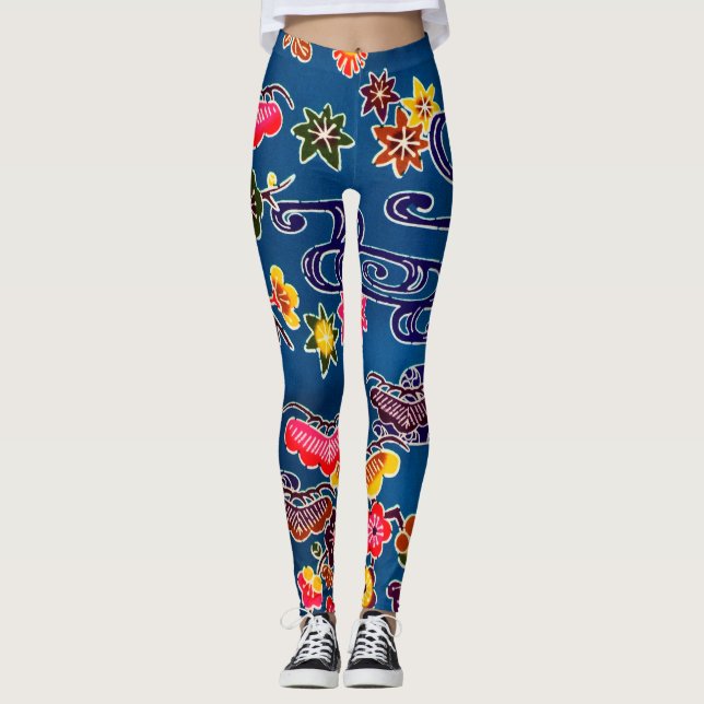 Leggings Teinture d'okinawaïen japonaise (Bingata) (Devant)