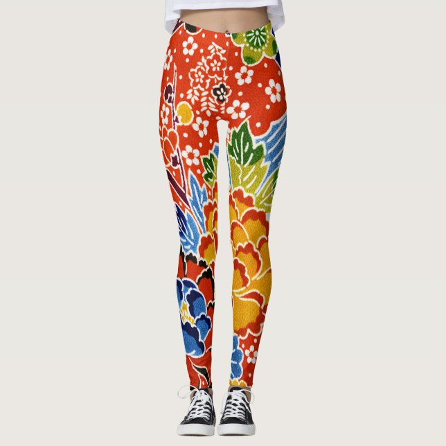 Leggings Teinture d'okinawaïen japonaise (Bingata) (Devant)