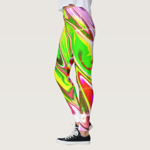 Leggings Teinture Marbrée Liquide Acide Colorée