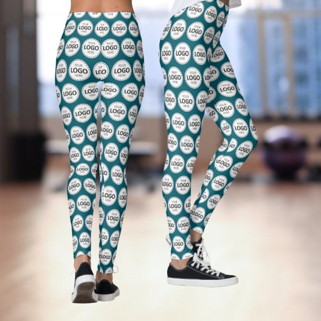 Leggings Téléchargement de motif de logo sarcelle (Créateur téléchargé)