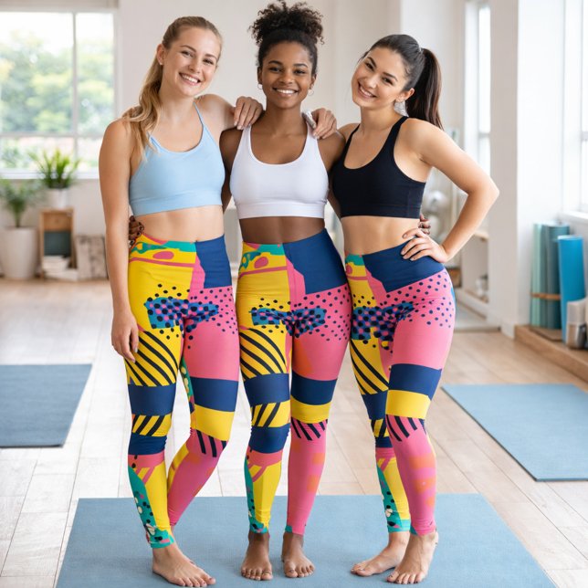 Leggings Tendance des années 80 colorée (Créateur téléchargé)