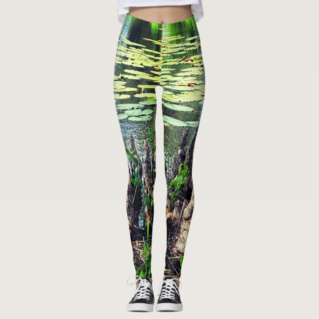 Leggings Tendance Lily Pad Camouflage Look (Devant)