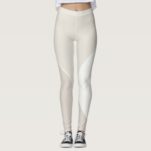 Leggings Tendance moderne élégant Beige Brown Blanc Chic