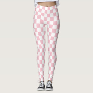 Leggings Tendance rose clair À damiers Motif