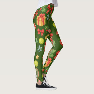 Leggings Tennis Noël ballon et raquettes cadeaux pour la fê