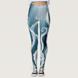Leggings Tentacles Galaxy Blue Moon Rays