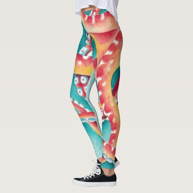 Leggings Tentacles rouges orange (Gauche)