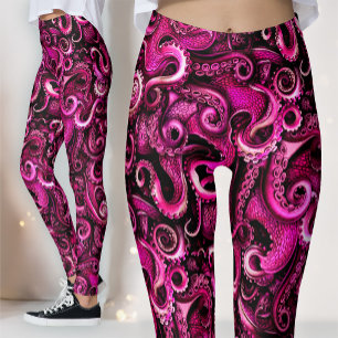 Leggings Tentacule de Kraken Rose   Sorcière de la Mer Goth