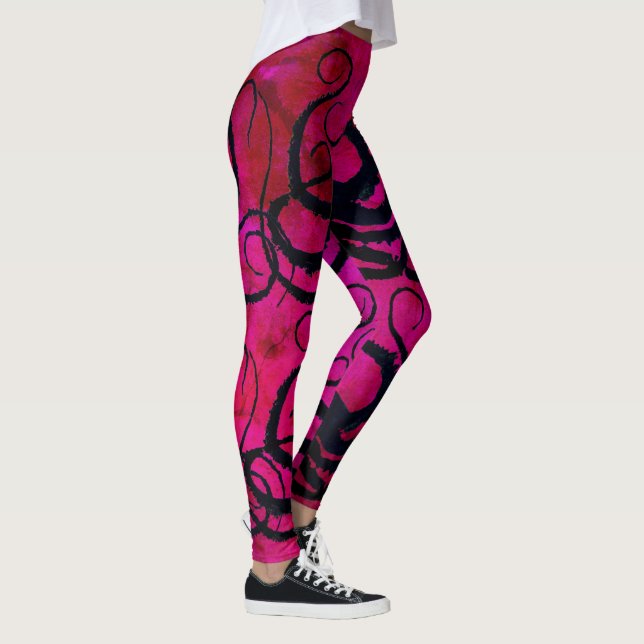 Leggings Tentacules de poulpe sur des roses indien - (Droite)