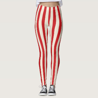 Leggings Tente de cirque vintage classique rayures rouges e
