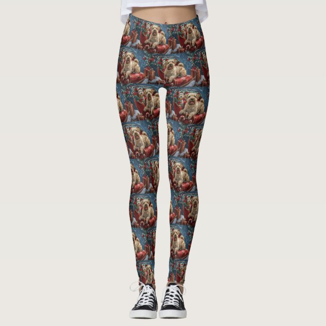 Leggings Tenter Wheaten de Noël Festif (Devant)