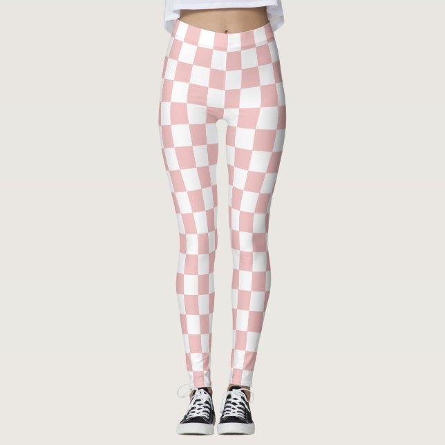 Leggings Tenue bébé rose damier (Devant)