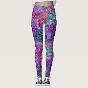 Leggings Tenue en aquarelle métallique de sirène