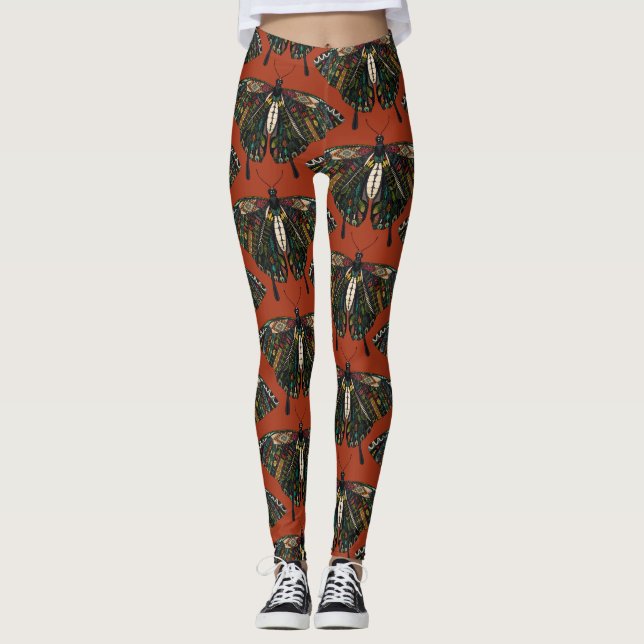 Leggings terracotta à papillon (Devant)