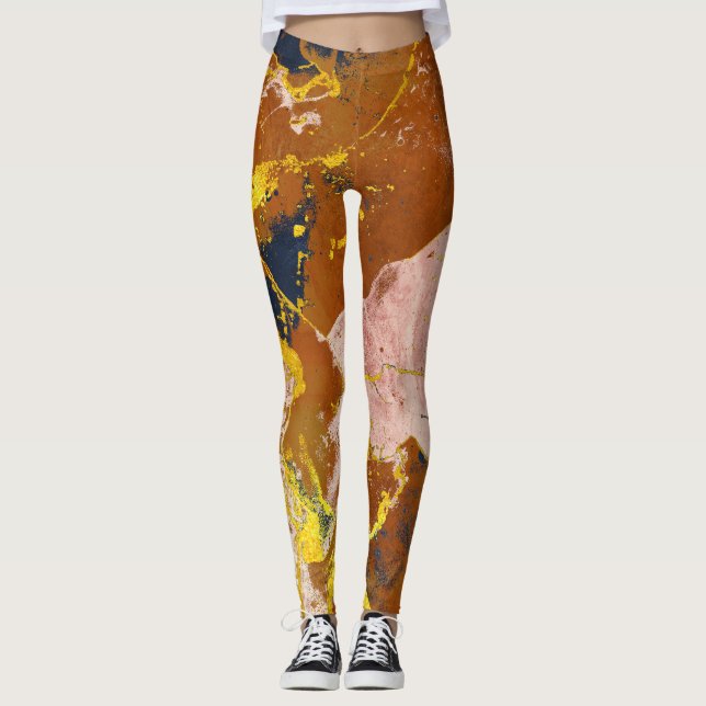 Leggings Terracotta marble textures (Devant)
