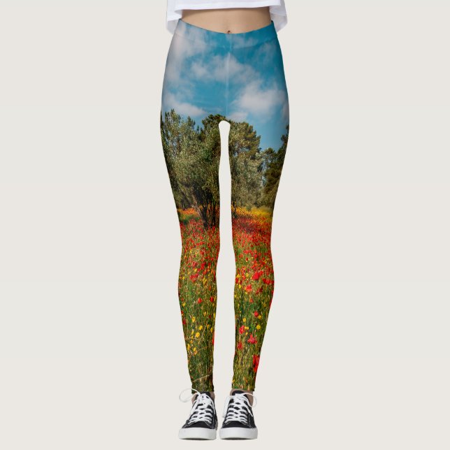 Leggings terrain fleuri et arboré (Devant)