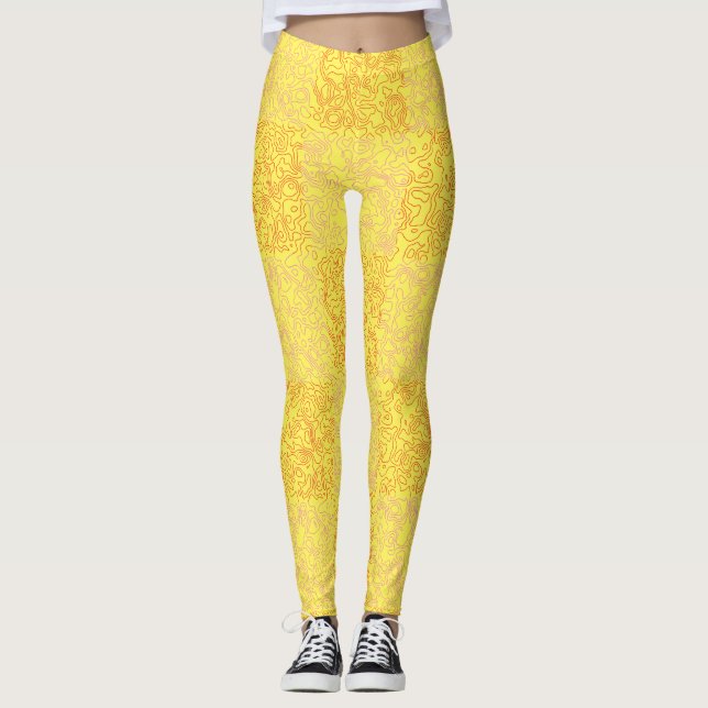 Leggings Terrain Motif Rouge 01x4B Black BG (Devant)