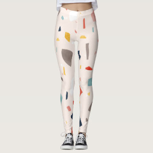 Leggings Terrazzo coloré : fragments rocheux sans soudure.