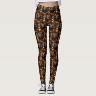 Leggings Terre-Neuve Chiot Automne Citrouille de plaisir