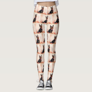 Leggings Terrier Australien avec des Roses - Saint-Valentin