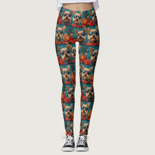 Leggings Terrier Australien Cœurs Roses Saint-Valentin