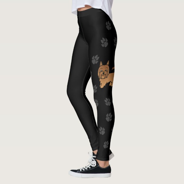 Leggings Terrier Australien Rouge Chien Mignon & Pattes (Gauche)