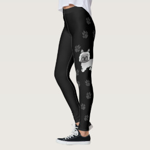 Leggings Terrier Cairn Gris Chien de Dessin Animé Avec Patt