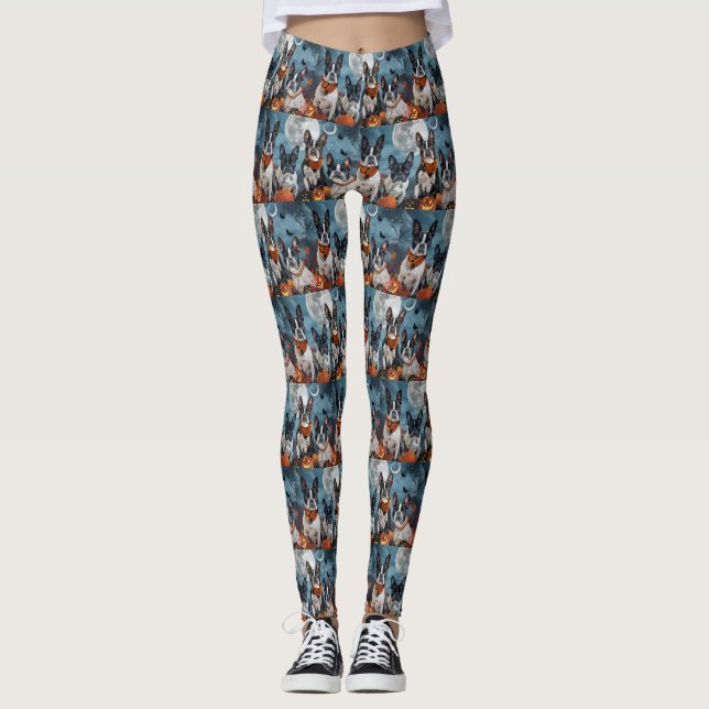 Leggings terrier de Boston Halloween effrayant (Devant)