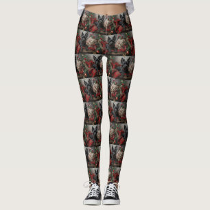 Leggings Térrier Écossais Noël Fête