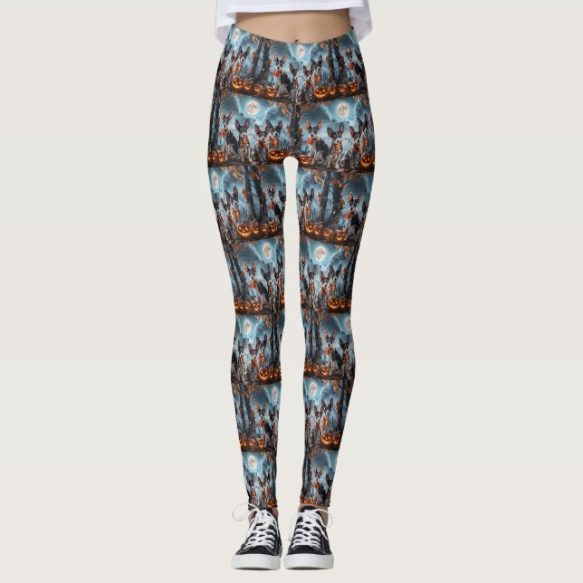 Leggings Terrier Rat Halloween Effrayant  (Devant)