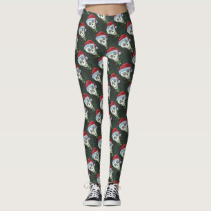 LEGGINGS TÊTE MORTE PÈRE NOËL SKULL, HUMOUR SKELETON DE NOË