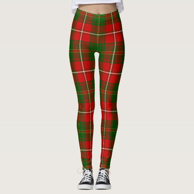 Leggings Tétran rouge vert de foin (Devant)