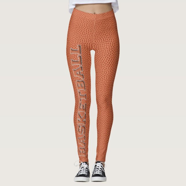 Leggings Texte et texture du basket-ball (Devant)