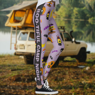 Leggings Texte Personnalisé Halloween Boo-tiful Camp Night
