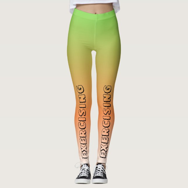 Leggings Texte personnalisé l Mode dégradé Exercice (Devant)