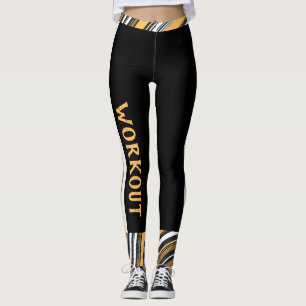 Leggings Texte personnalisé l motif Abstrait l Workout Noir