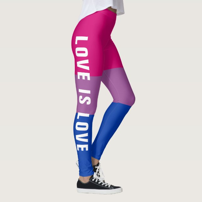 Leggings Texte personnalisé LGBT Arc-en-ciel Bisexual Pride (Droite)
